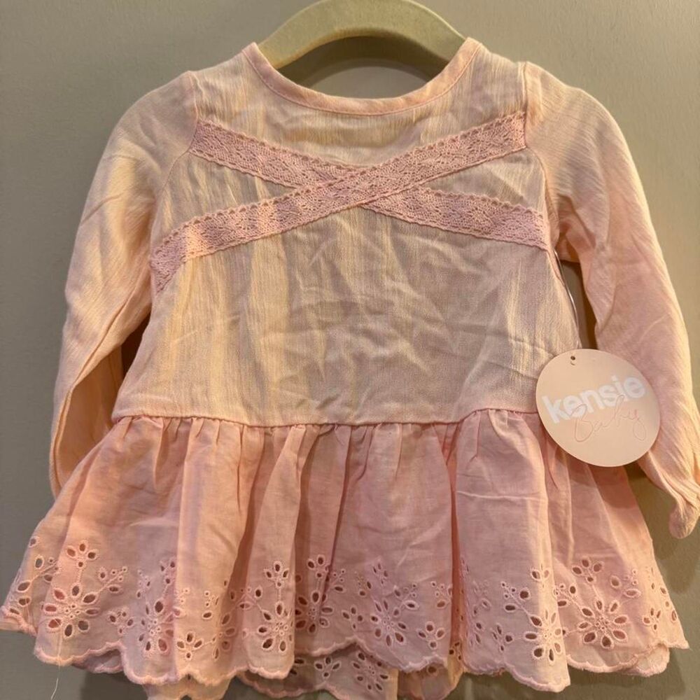 Kensie Baby pink eyelet dress
